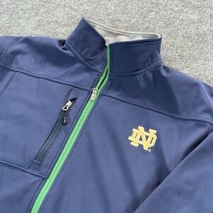 Notre Dame Fighting Irish Softshell Jacket Navy Blue Mens Large Knights Apparel
